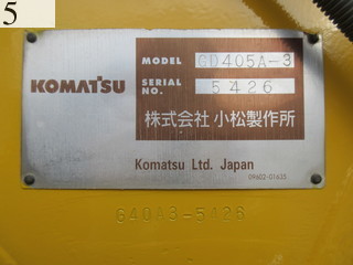 Used Construction Machine Used KOMATSU KOMATSU Grader Articulated frame GD405A-3