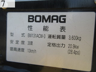 Used Construction Machine Used BOMAG BOMAG Roller Vibration rollers for paving BW131ACW-3