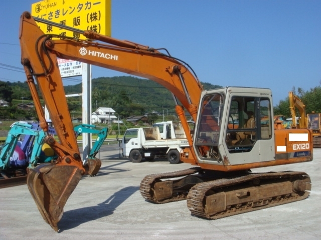 中古建設機械 中古 日立建機 HITACHI 油圧ショベル・バックホー ０．４－０．５立米 EX120