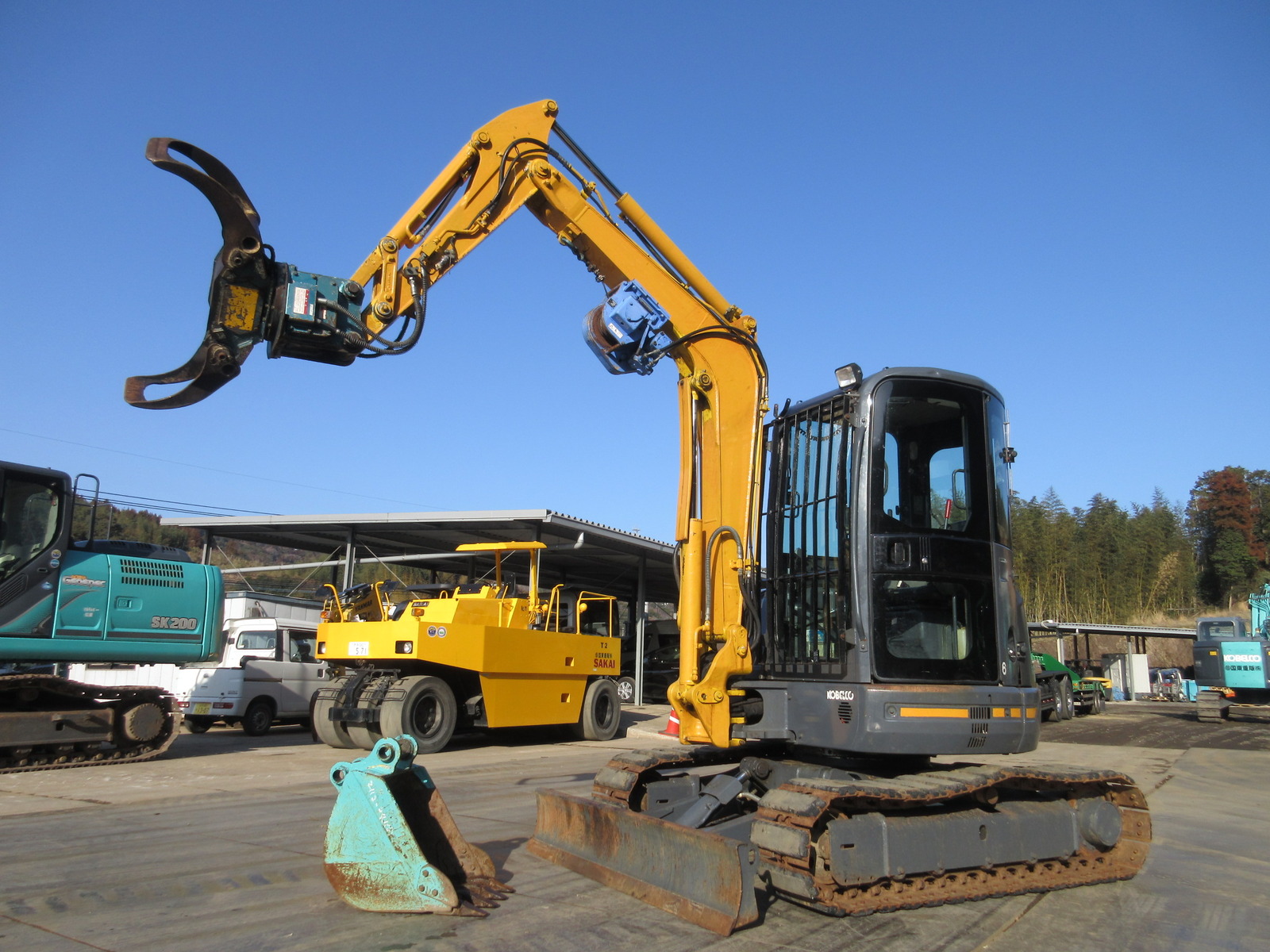 中古建設機械 中古 神鋼コベルコ建機 KOBELCO 林業機械 グラップル・ウインチ・排土板 SK40SR-3