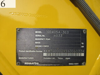 Used Construction Machine Used KOMATSU KOMATSU Grader Articulated frame GD405A-3E0