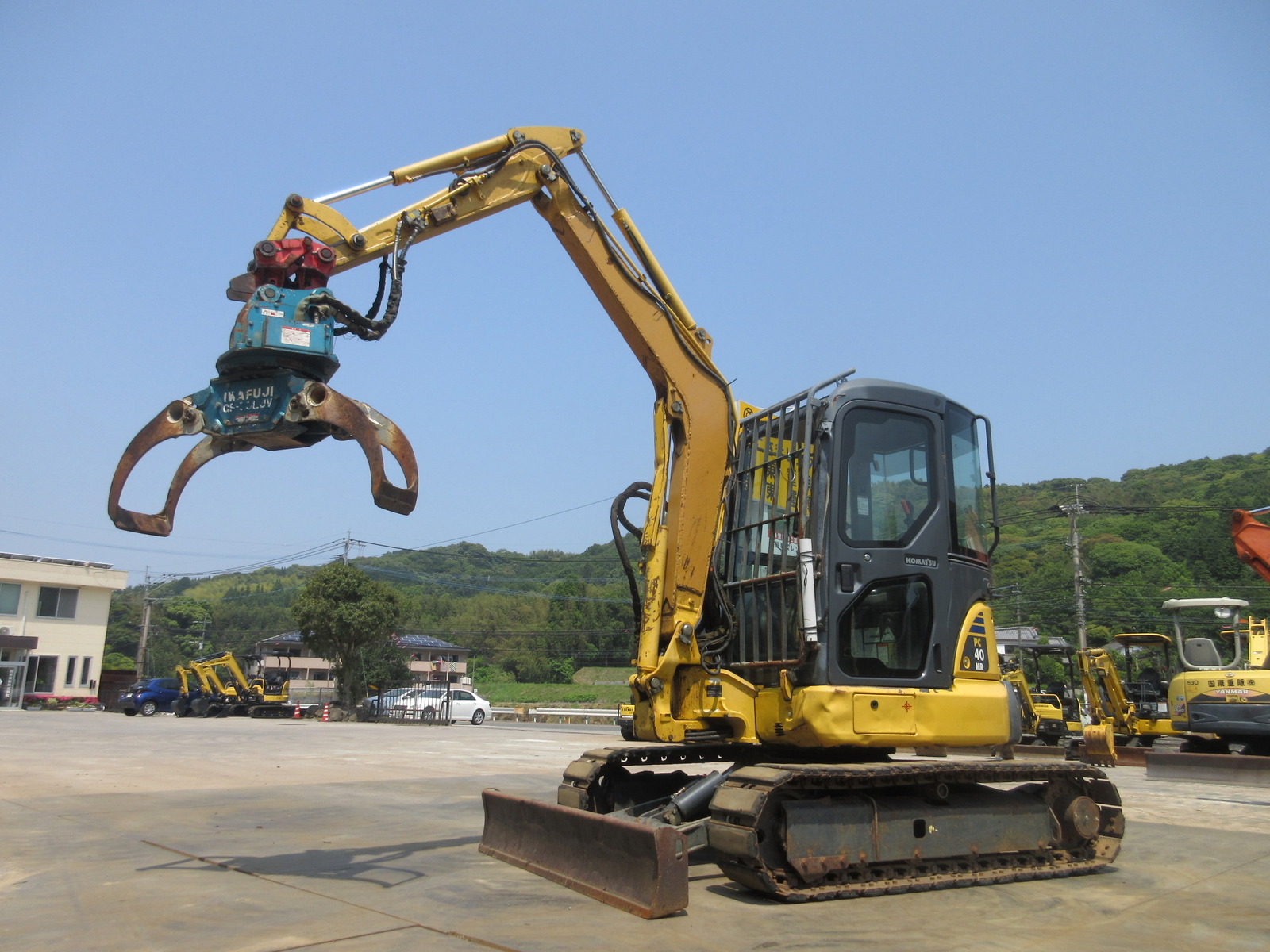 中古建設機械 中古 コマツ KOMATSU 林業機械 グラップル・ウインチ・排土板 PC40MR-3