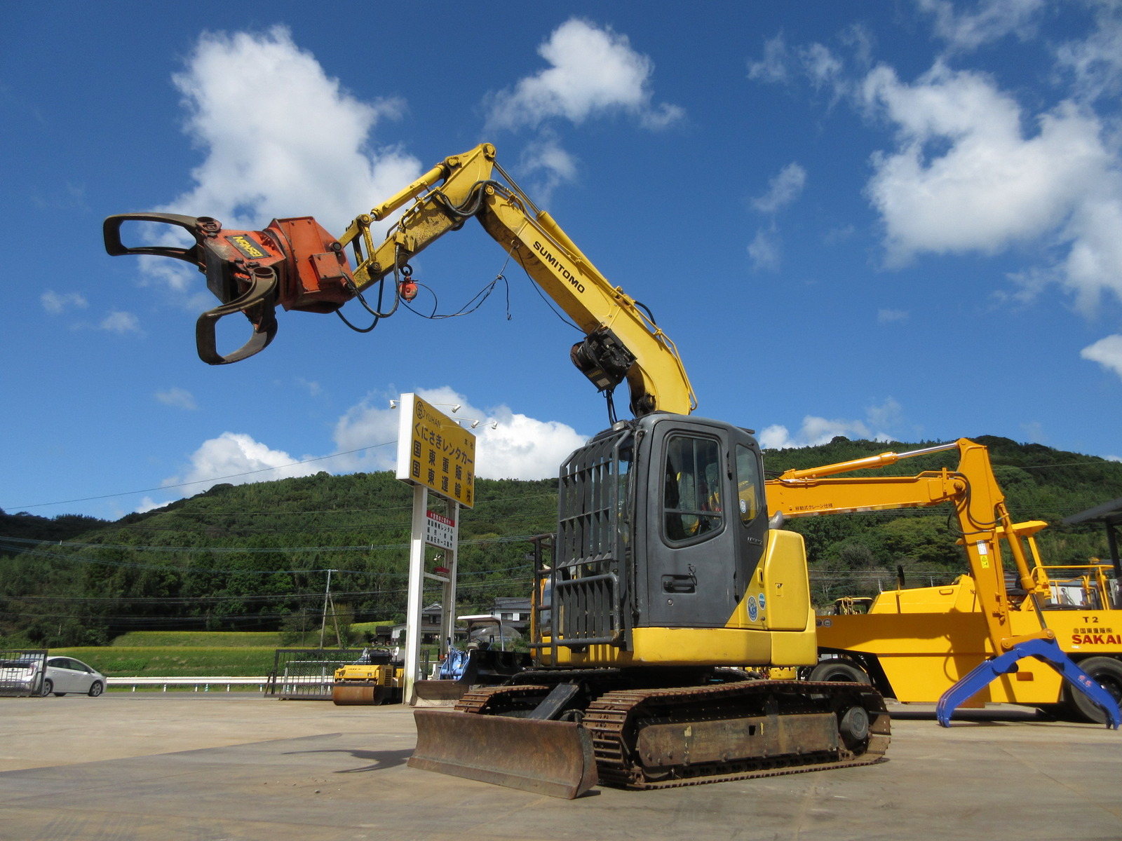 中古建設機械 中古 住友建機 SUMITOMO 林業機械 グラップル・ウインチ・排土板 SH75X-3B