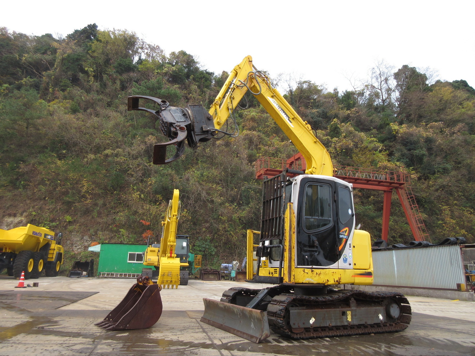 中古建設機械 中古 住友建機 SUMITOMO 林業機械 グラップル・ウインチ・排土板 SH75X-3