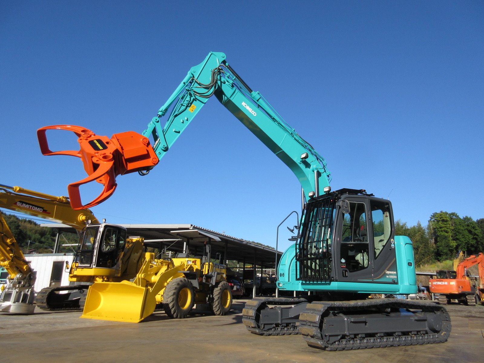 中古建設機械 中古 コベルコ建機 KOBELCO 林業機械 グラップル・ウインチ・排土板 SK135SR-3F