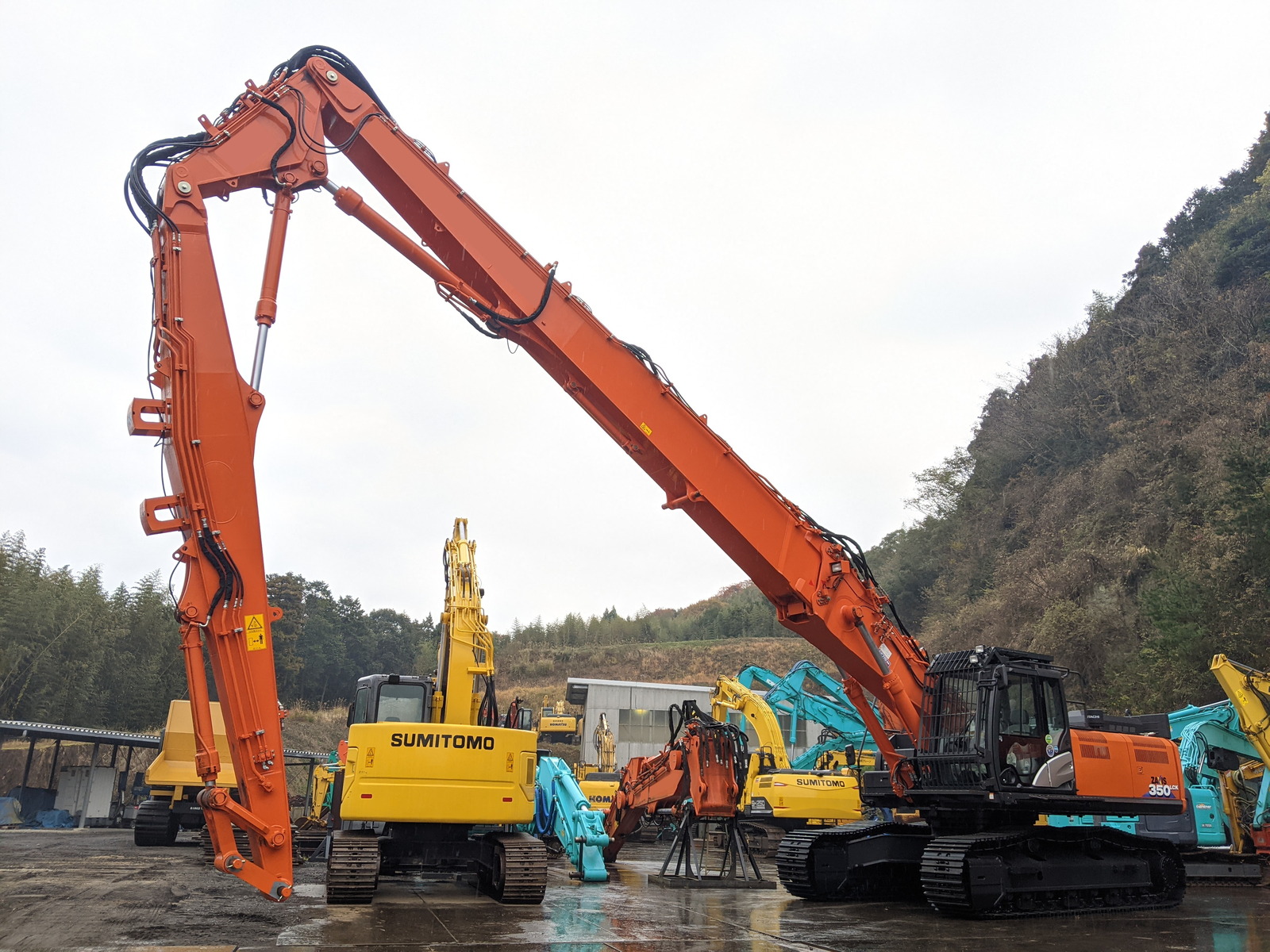 中古建設機械 中古 日立建機 HITACHI 解体機 ロングフロント・ハイリフト ZX350LCK-6