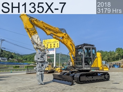 Used Construction Machine Used SUMITOMO Demolition excavators Long front SH135X-7 #BB1590, 2018Year 3179Hours