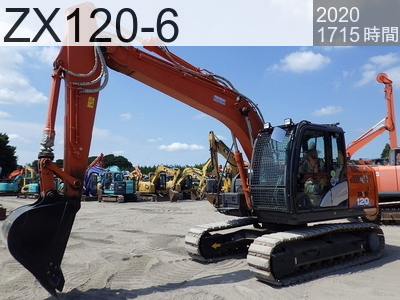 中古建設機械 中古 日立建機 油圧ショベル・バックホー ０．４－０．５立米 ZX120-6 #512562, 2020年式 1715時間