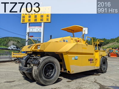 Used Construction Machine Used SAKAI Roller Tire rollers TZ703 #1TZ2-40708, 2016Year 991Hours