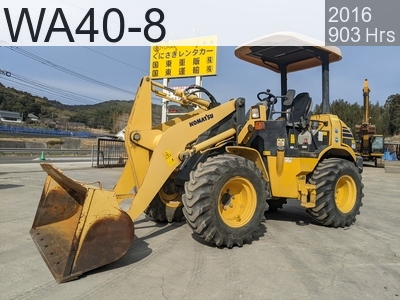 Used Construction Machine Used KOMATSU Wheel Loader smaller than 1.0m3 WA40-8 #70558, 2016Year 903Hours