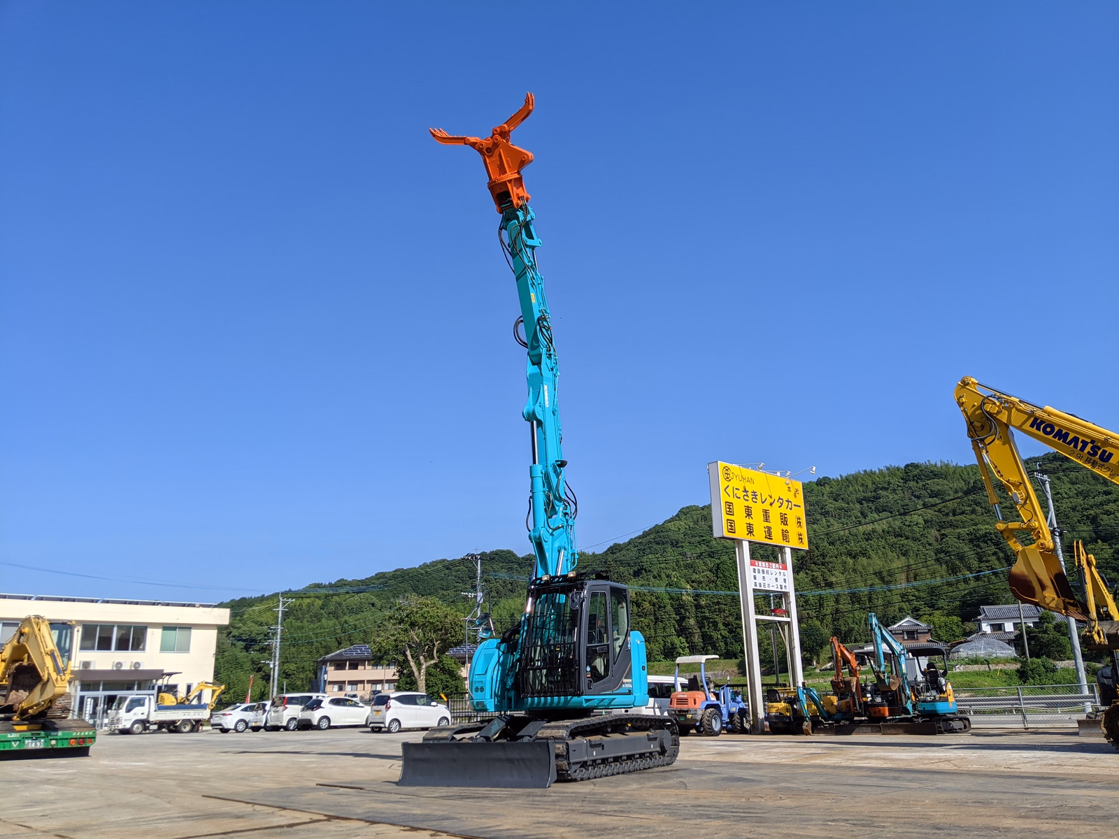 中古建設機械 中古 コベルコ建機 解体機 ロングフロント・ハイリフト SK135SRDLC-3 写真