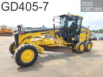 Used Construction Machine Used KOMATSU Grader Articulated frame GD405-7 #7095, 2020Year 1387Hours