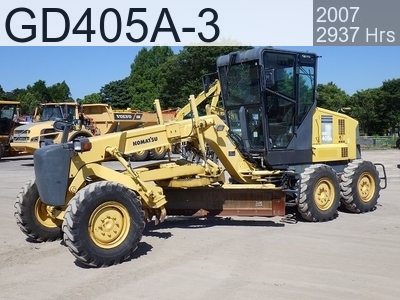 Used Construction Machine Used KOMATSU Grader Articulated frame GD405A-3 #GD002-6455, 2007Year 2937Hours