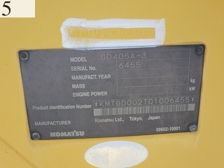 Used Construction Machine Used KOMATSU KOMATSU Grader Articulated frame GD405A-3