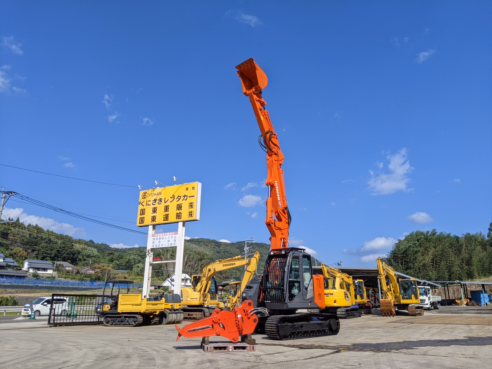 中古建設機械 中古 日立建機 解体機 ロングフロント・ハイリフト ZX135USK-5B 写真