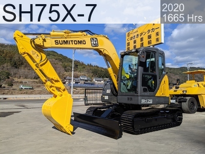 Used Construction Machine Used SUMITOMO Excavator 0.2-0.3m3 SH75X-7 #SD1124, 2020Year 1665Hours